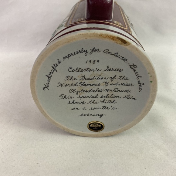 Vintage Budweiser Clydesdale 1989 Beer Stein Mug - Picture 6 of 6